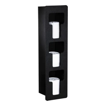 Dispense-Rite Black Polystyrene 3-Section Built-In Vertical Lid Organizer FMVL-3