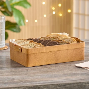American Metalcraft PWRB12 7 1/4" x 12 3/8" Rectangular Poplar Wood Basket