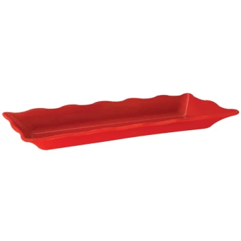 GET ML-87-RSP 17 1/2" x 6 3/4" Red Sensation Scalloped Melamine Rectangular Display Tray - 6/Pack