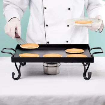 American Metalcraft GS16 1/2 Size Wrought Iron Griddle with Stand