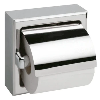 Bobrick B-6699 Surface-Mounted Toilet Tissue Dispenser with Hood and Bright Polished Finish