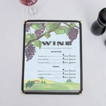 Choice 8 1/2" x 11" Menu Paper - Wine Country Themed Grapevine Design Cover - 100/Pack