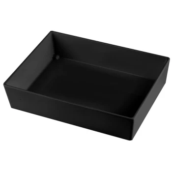 TableCraft CW5004BK Simple Solutions 1/2 Size Black Cast Aluminum Straight Sided Bowl - 3" Deep