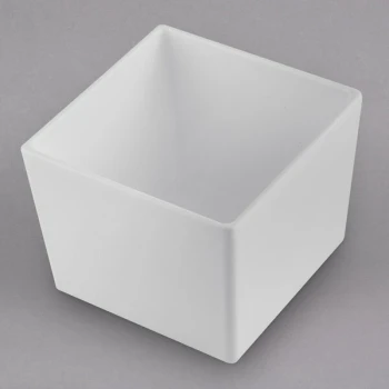 TableCraft CW5018W Simple Solutions 1/6 Size White Cast Aluminum Straight Sided Bowl - 5" Deep