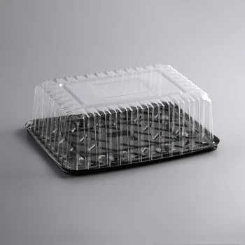 Choice 1/4 Size High Dome Sheet Cake Display Container with Clear Dome Lid - 20/Pack