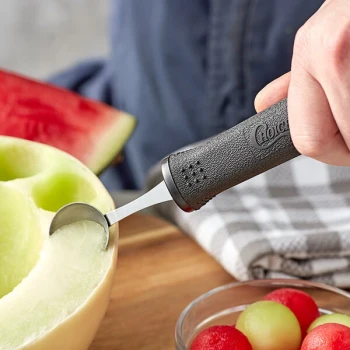 Choice Stainless Steel Melon Baller with Black Nylon Soft-Grip Handle