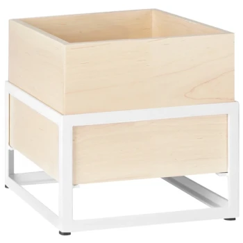 Cal-Mil Blonde 6 3/4" x 6" x 7 3/4" Maple Wood Ice Housing with Riser 22362-6-15
