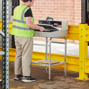 Lavex Stainless Steel Locking Stationary Receiving Desk