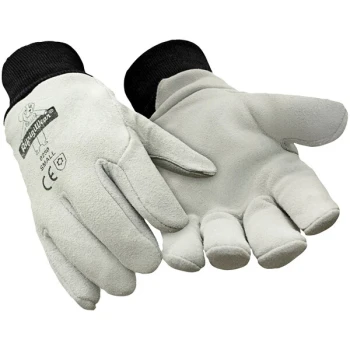 RefrigiWear 0250RGRAMED Gray Insulated Cowhide Freezer Gloves - Medium