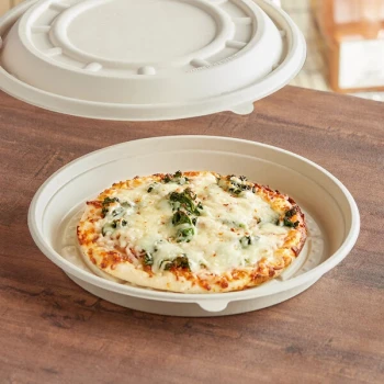 World Centric 10" Compostable Fiber Round Pizza Container Base Only - 200/Case