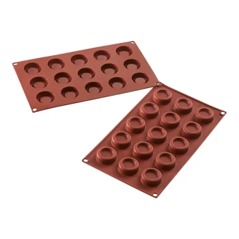 Silikomart Mini Dessert 15 Compartment Round Silicone Baking Mold - 1 1/2 inch x 1/2 inch Cavities SF178