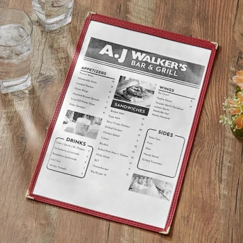 Choice 8 1/2" x 14" Burgundy 2-View Single Pocket Menu Cover