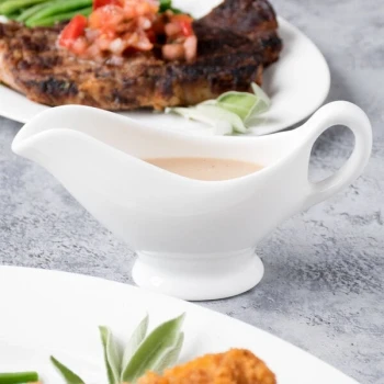 Reserve by Libbey 911190050 International 3 oz. Bone China Sauce Boat - 12/Case