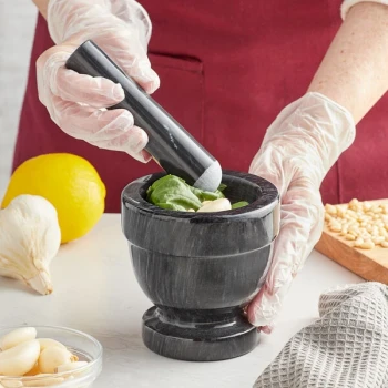 Fox Run 4" Black Marble Mortar and Pestle Set