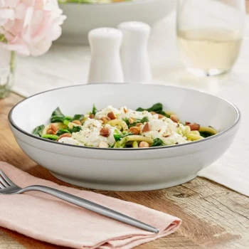 Acopa Embers 32 oz. Gray Matte Stoneware Pasta Bowl - 12/Case