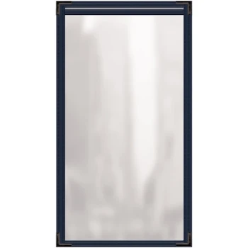 H. Risch, Inc. TES Deluxe Sewn 5 1/2" x 11" Blue 2 View Vinyl Menu Cover with Black Smooth Corners and Gloss Finish