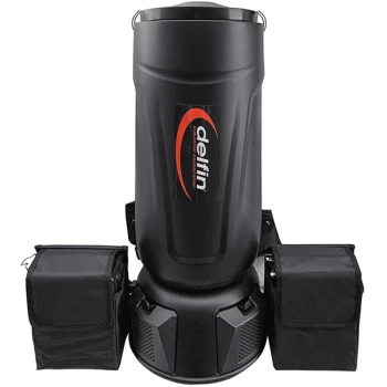 Delfin Industrial Pro HEPA 10 Qt. Cordless Backpack Vacuum with HEPA Filtration, Toolkit, and 2 Batteries HV108