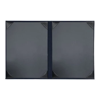 H. Risch, Inc. Oakmont 8 1/2" x 11" Blue 2-Panel Menu Cover with Album Style Corners