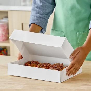 Southern Champion 12" x 8" x 2 1/2" White Auto-Popup Donut / Bakery Box - 200/Case