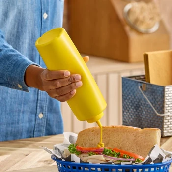 Choice 24 oz. Yellow Squeeze Bottle   - 6/Pack