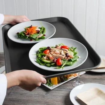 Cambro 1622CT110 Camtread® 16" x 22" Black Satin Non-Skid Serving Tray