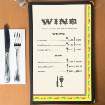 Choice 8 1/2" x 14" Menu Paper - Southwest Themed Mariachi Design Right Insert - 100/Pack