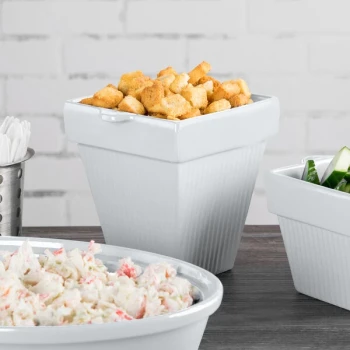 TableCraft CW1470GY 2 Qt. Gray Cast Aluminum Square Condiment Bowl