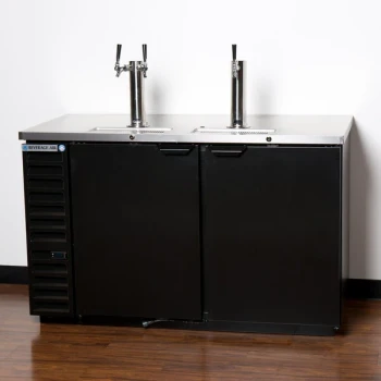 Beverage-Air DD58HC-1-B-072-WINE 1 Double and 1 Triple Tap Kegerator Wine Dispenser with Left Side Compressor - Black, (3) 1/2 Keg Capacity