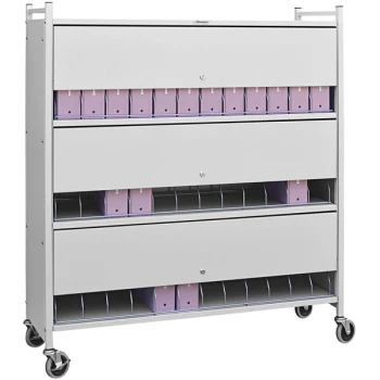 Omnimed Omnicart Light Gray 24-Binder Big Beam Closed Cart with Locking Doors 281524-LGX