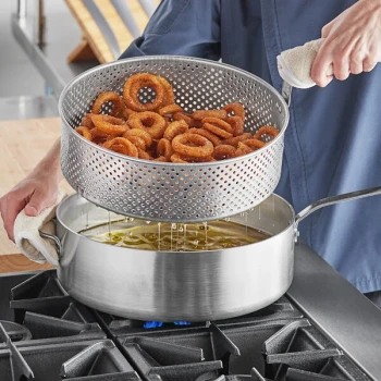 Vollrath Wear-Ever 12 Qt. Heavy-Duty Aluminum Fry Pot with Basket and Plated Handle 681112