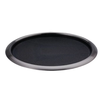 Service Ideas Metallic Elements 16" Dark Tungsten Round Serving Tray with Removable Non-Slip Insert TR1614RIDT - 12/Case
