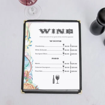 Choice 8 1/2" x 11" Menu Paper Left Insert - Pasta Themed Table Setting Design - 100/Pack