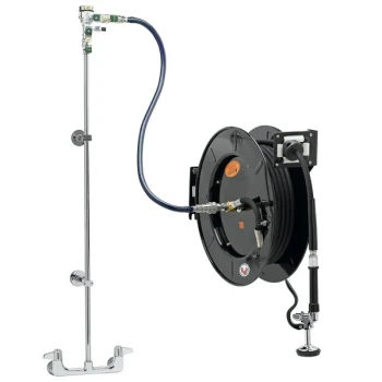 Equip by T&S 5HR-242-01XE1 50' Open Hose Reel System with Wall Mount Base Faucet, Multi-Fit Wall Bracket, and High Flow Spray Valve