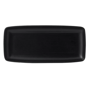 Dudson EJ271 Evo 10 5/8" x 4 3/4" Matte Jet Rectangular Stoneware Platter by Arc Cardinal - 12/Case