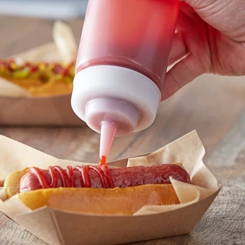 TableCraft 363TC Clear Wide Tip Cap for Squeeze Bottles with a 63 mm Opening
