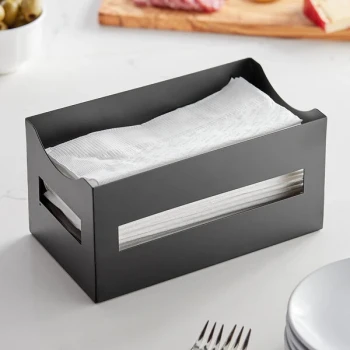 American Metalcraft NCB95 Black Twilight 9" x 5" x 4 1/2" Rectangular Metal Napkin Holder