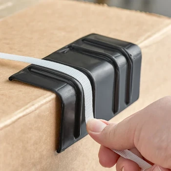 PAC Strapping Products 2" x 5 1/4" Black Plastic Strapping Edge Protector - 200/Pack