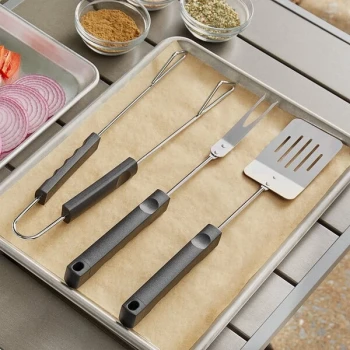 Mr. Bar-B-Q 3-Piece Barbeque Tool Set with Spatula, Fork, and Tongs 02854YNST