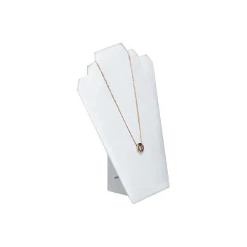 8 1/4" x 12 1/2" White Leatherette Necklace Display Stand