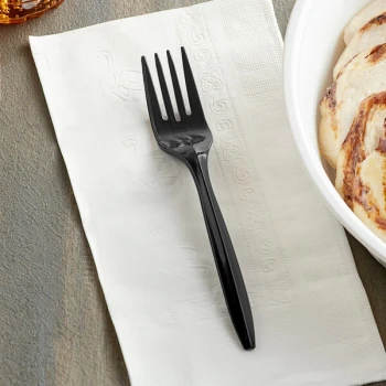 Choice Medium Weight Black Polypropylene Plastic Fork - 2,000/Case