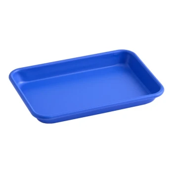 Baker's Lane Eighth Size 19 Gauge Non-Stick 6 1/2 inch x 9 1/2 inch Light Blue Wire in Rim Aluminum Bun / Sheet Pan / Tray