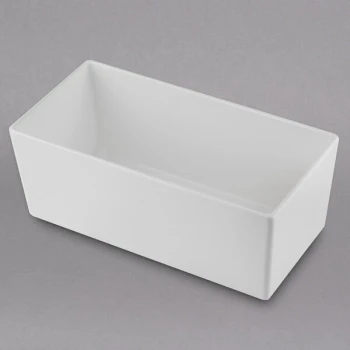 TableCraft CW5014W Simple Solutions 1/3 Size White Cast Aluminum Deep Straight Sided Bowl - 5" Deep