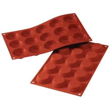 Silikomart SF014 SiliconFLEX 15 Compartment Tartelettes Silicone Baking Mold - 1 15/16 inch x 1 15/16 inch x 9/16 inch Cavities