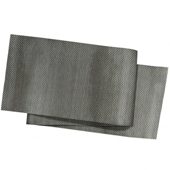 Front of the House Metroweave 72" x 14" Cocoa Basketweave Woven Vinyl Reusable Table Runner - 2/Pack