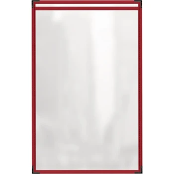 H. Risch, Inc. TES Deluxe Sewn 11" x 17" Red 2 View Vinyl Menu Cover with Black Smooth Corners and Gloss Finish