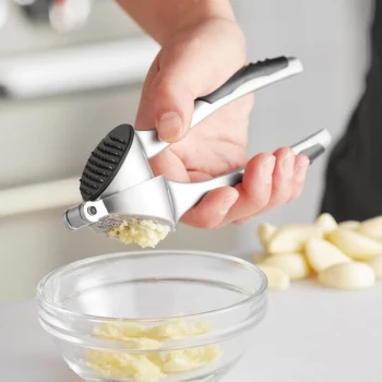 Choice 7" Chrome Easy-Clean Garlic Press with Grips