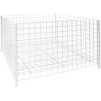 Econoco 48" x 48" x 32" White Wire Stationary Retail Dump Bin