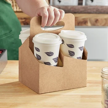 Choice 4-Cup 12-24 oz. Drink Carrier with Handle - 200/Case