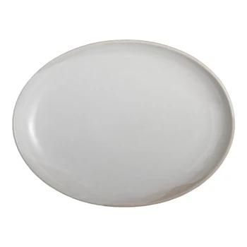 Off Grid Studio Gembrook from Steelite International 12 3/4" x 9 1/2" Oval White Stoneware Platter - 6/Case