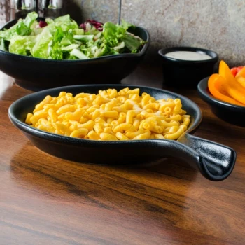 Hall China from Steelite International HL16770AFCA Foundry 18 oz. Black China Fry Pan Server - 12/Case